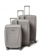 3 Piece Hardside Luggage Travel Trolley Bag Set Grey