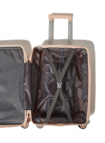 3 Piece Hardside Luggage Travel Trolley Bag Set Rose Gold