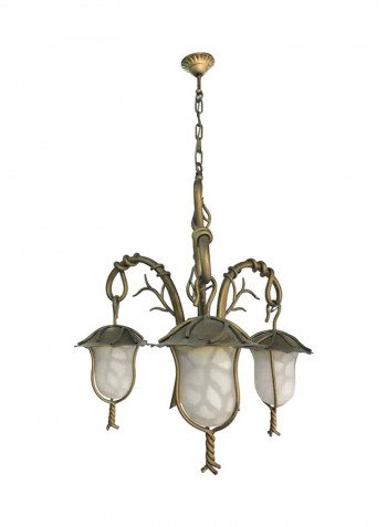 Glass Chandelier Gold/White 60x75centimeter
