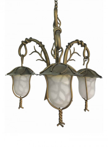 Glass Chandelier Gold/White 60x75centimeter