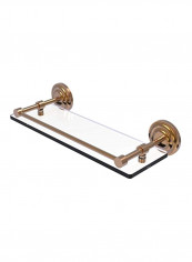 Tempered Gallery Rail Glass Shelf Clear/Gold 16inch