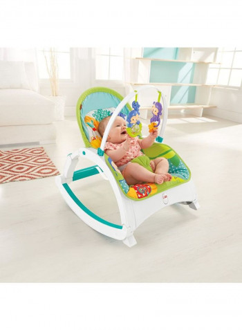 Newborn-To-Toddler Portable Rocker - Green/White/Blue