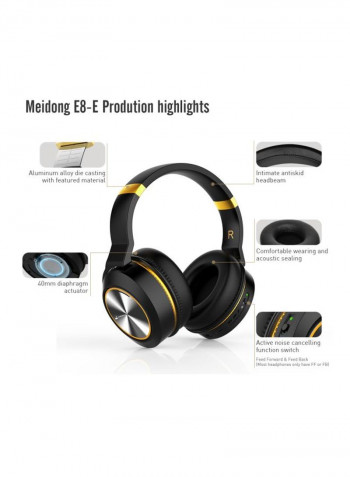 Bluetooth Wireless Stereo On-Ear Headphone Black/Yellow