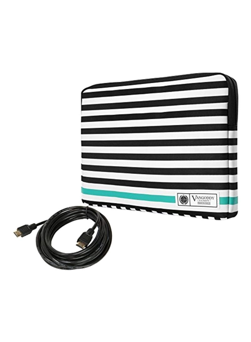Protective Case Sleeve For Laptops With 7 Port USB Hub 17.3-Inch Black/White/Blue