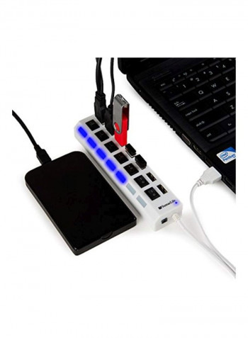 Protective Laptop Sleeve Case With 7 Port USB Hub For HP Stream Elitebook ProBook Spectre Envy Black/White/Blue