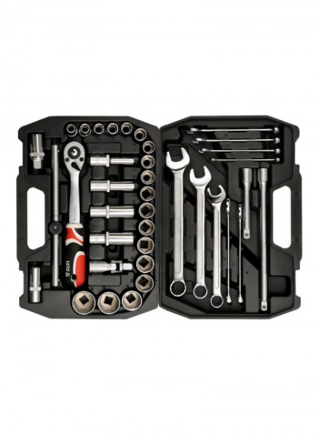 38-Piece Socket Set Silver/Black 0.5inch