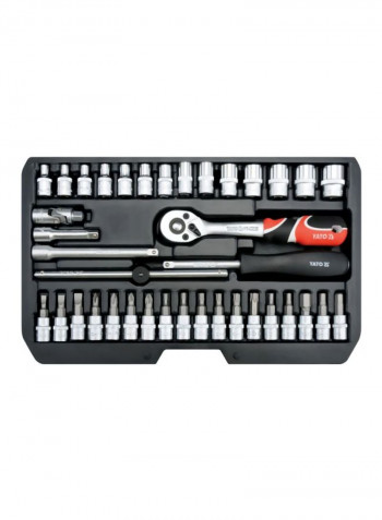 38-Piece Socket Set Silver/Black 0.5inch