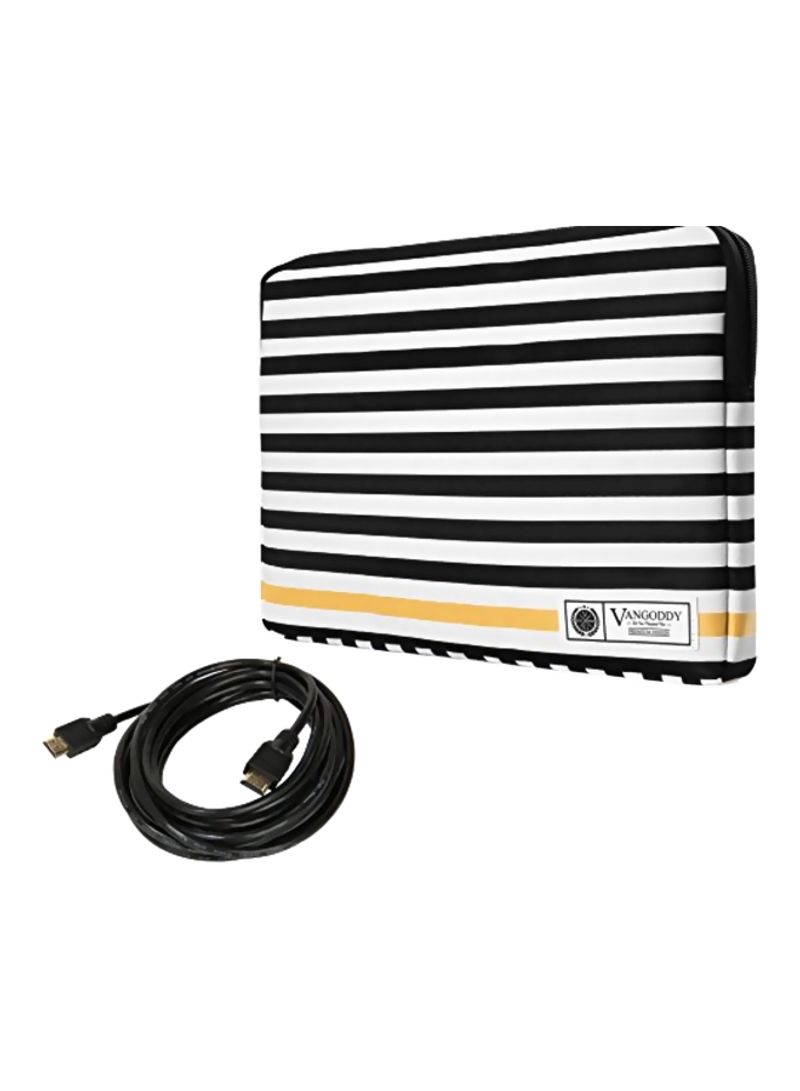 Protective Sleeve For Dell Alienware XPS Chromebook Inspiron Latitude With Cables Black/White/Gold