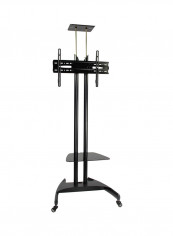 TV Floor Stand With DVD Rack And Camera Holder 26-70''inch Black
