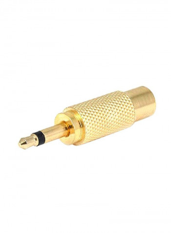 Male To Female RCA 3.5 mm Mono Plug Male Adapter Gold/Black