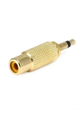 Male To Female RCA 3.5 mm Mono Plug Male Adapter Gold/Black