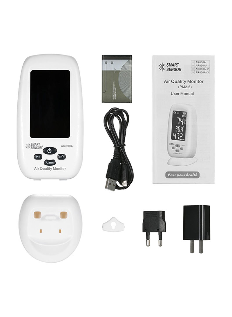 5-In-1 Professional Digital Air Quality Analyzer Tester Kit White 65 x 41 x 126millimeter