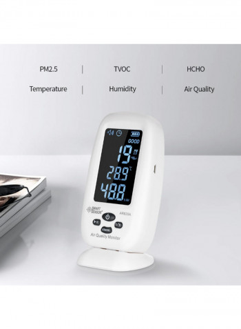 5-In-1 Professional Digital Air Quality Analyzer Tester Kit White 65 x 41 x 126millimeter