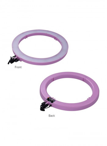 LED Bi-Colour Digital Ring Video Light 51.3x10.2x51centimeter Pink/White