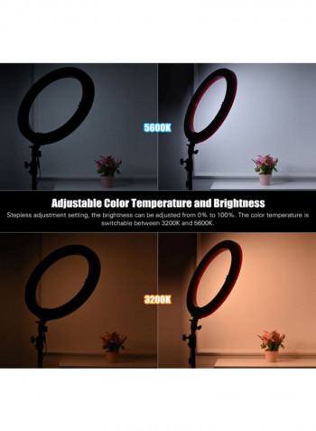 LED Bi-Colour Digital Ring Video Light 51.3x10.2x51centimeter Pink/White