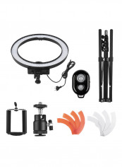 LED Video Light Dimmable Photography Ring Fill Light Set 18inch Multicolour