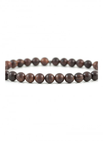Red Sandalwood Prayer Beads With Sterling Silver Components