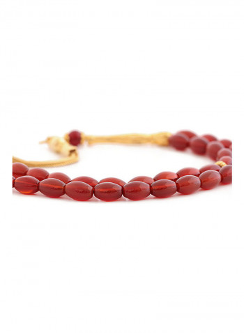 Agate (Carnelian) Prayer Beads With Sterling Silver Components