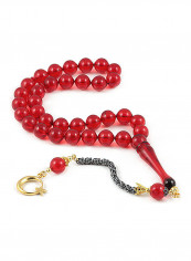 Amber Bakelite Prayer Beads with Sterling Silver components