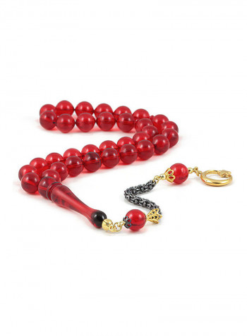 Amber Bakelite Prayer Beads with Sterling Silver components