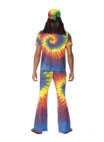60s Tie Dye Top And Flared Trouser Costume M