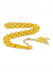 Amber Bakelite Prayer Beads with Sterling Silver components