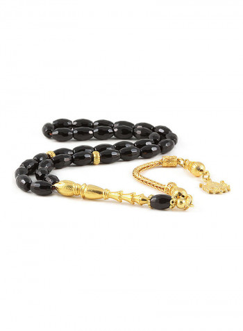 Onyx Prayer Beads With Sterling Silver Components