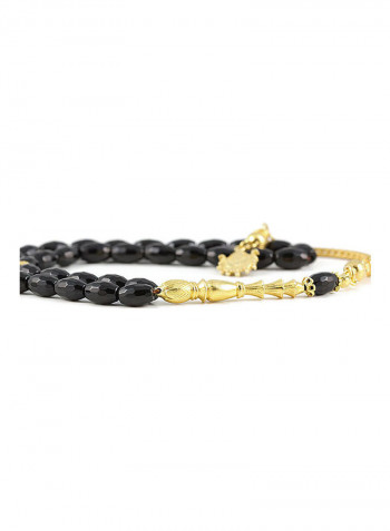 Onyx Prayer Beads With Sterling Silver Components