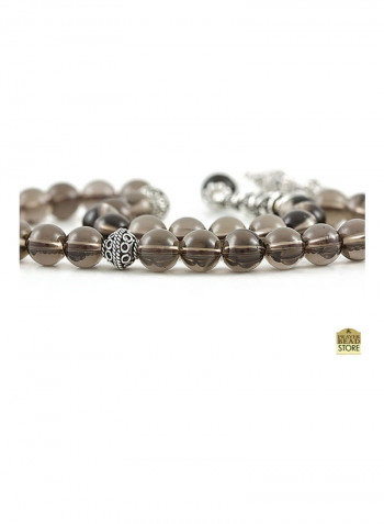 Smokey Quartz Prayer Beads with Sterling Silver components