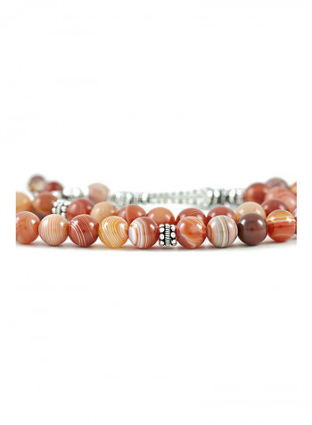 Yemen Agate Prayer Beads With Sterling Silver Components