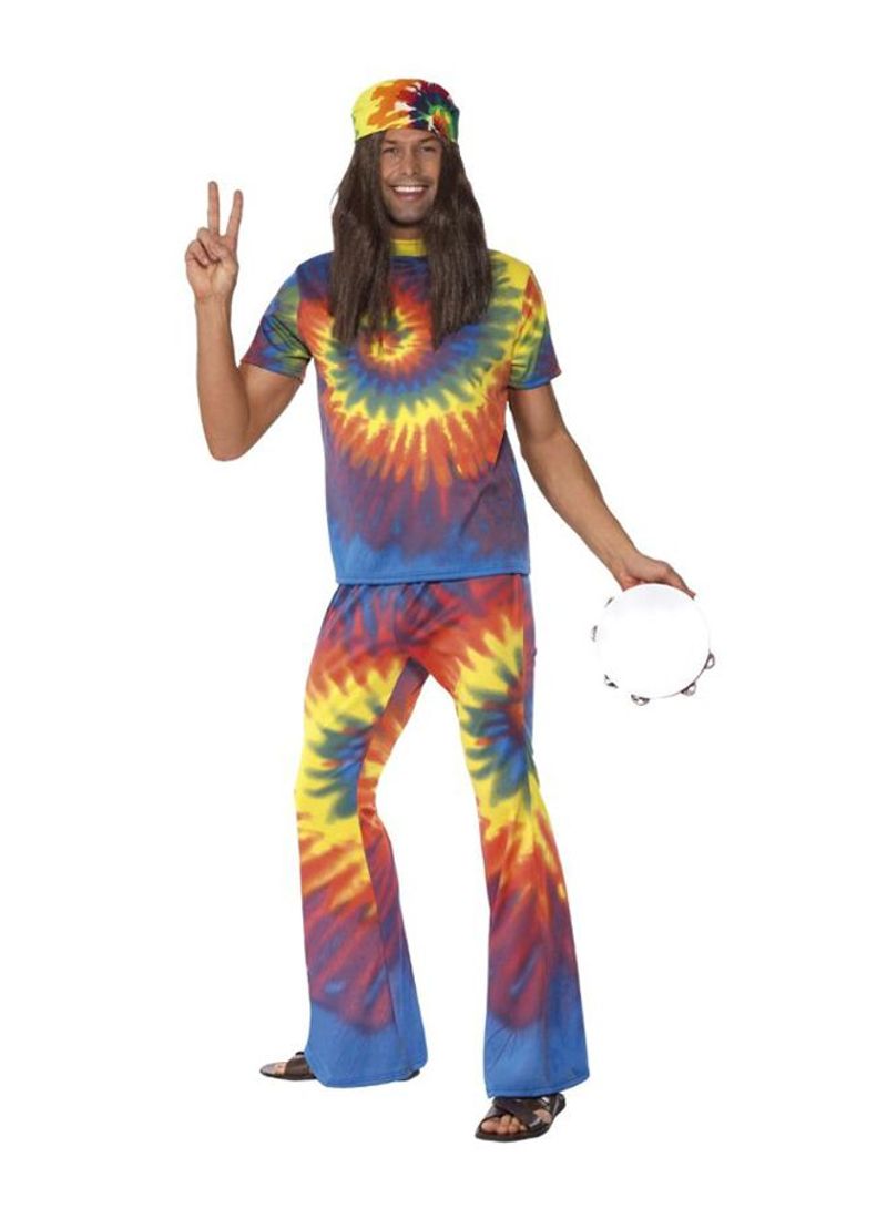 60s Tie Dye Top And Flared Trouser Costume L