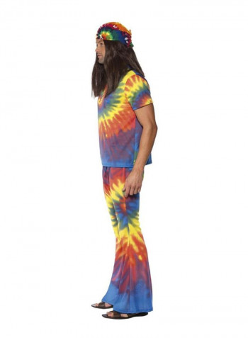 60s Tie Dye Top And Flared Trouser Costume L
