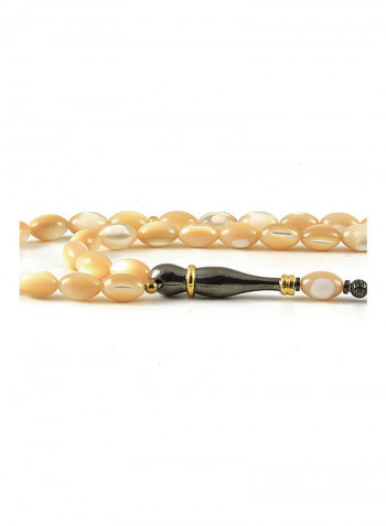 Mother of Pearl Prayer Beads with Sterling Silver Components