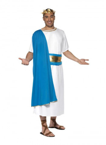 Roman Senator Costume With Belt And Headpiece L