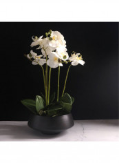Orchid Simulation Flower with Flowerpot Multicolour