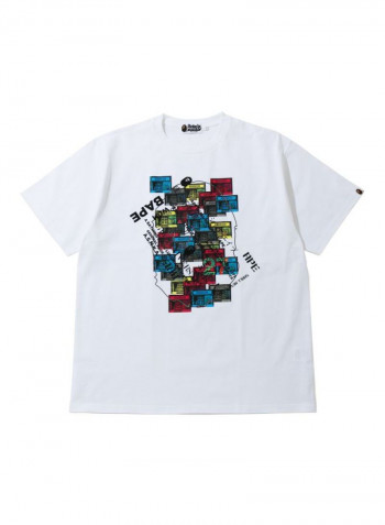 27th Anniversary Printed T-shirt White/Blue