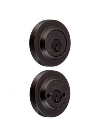 Reserve Double Cylinder Contemporary Round Deadbolt Black/Gold