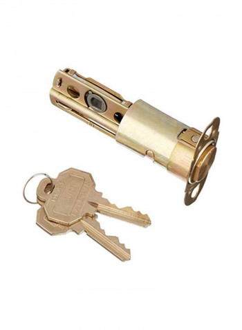 Reserve Double Cylinder Contemporary Round Deadbolt Black/Gold