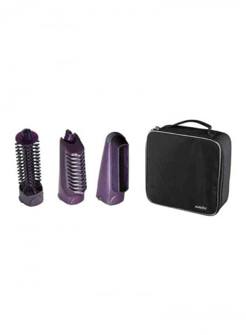 Rotating Hair Brush Styler Kit Black/White/Purple
