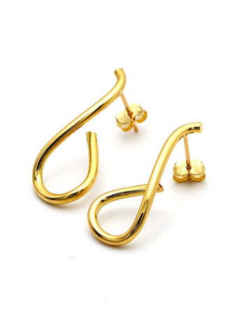 18 Karat Gold Twisted Stud Earrings