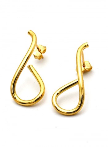 18 Karat Gold Twisted Stud Earrings
