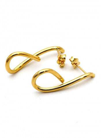 18 Karat Gold Twisted Stud Earrings