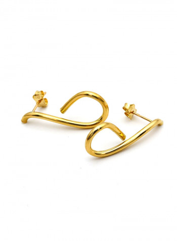 18 Karat Gold Twisted Stud Earrings