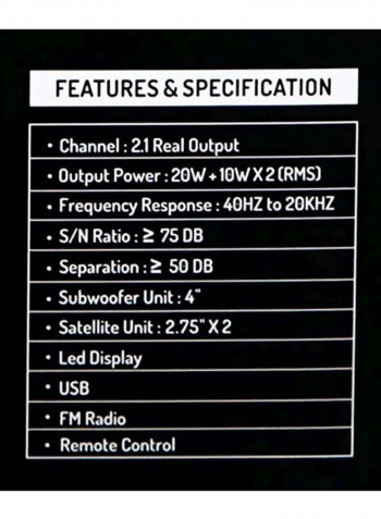 5.1 HT-5105 Multimedia Home Theater System Black