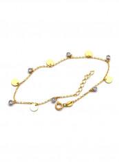 18k Gold Rosary Dangler Round Adjustable Size Bracelet