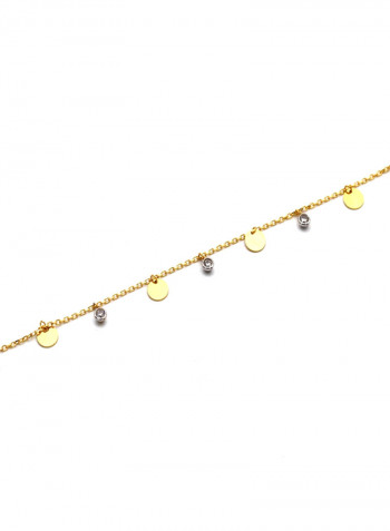 18k Gold Rosary Dangler Round Adjustable Size Bracelet