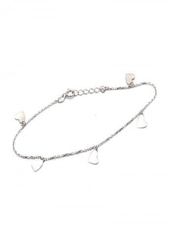 18k Gold Heart Dangler Adjustable Size Bracelet