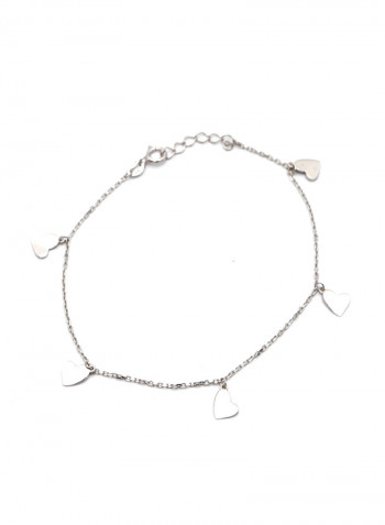 18k Gold Heart Dangler Adjustable Size Bracelet