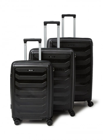 3 Piece Hardside Luggage Travel Trolley Bag Set Black