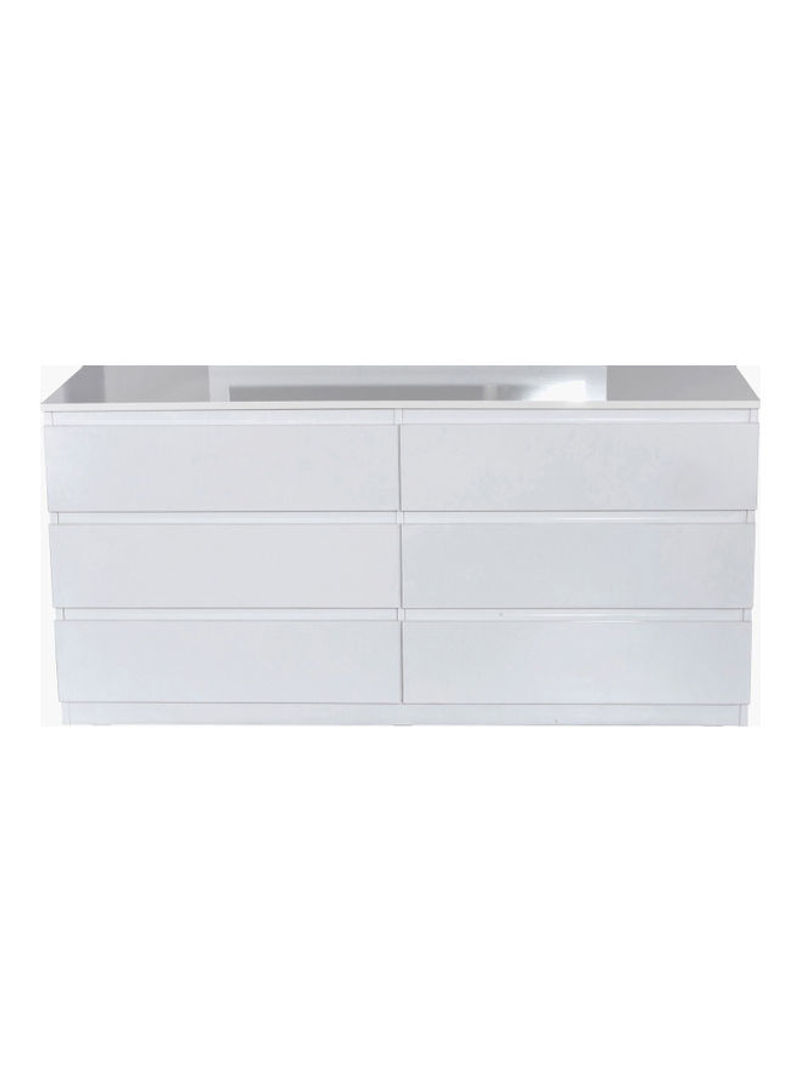 Halmstad 6-Drawer Double Dresser White 78 x 160cm